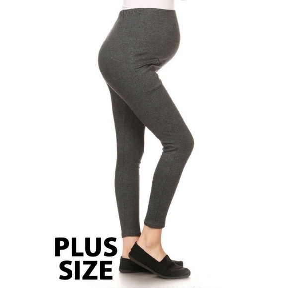 MATERNITY Full Length Solid Gray Leggings Size 12-20 NWT - Picture 1 of 2